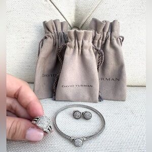 David Yurman Pavé Diamond Set - Bracelet, Ring and Earrings